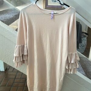 Sweater weather ruffled sleeve sweater dress S